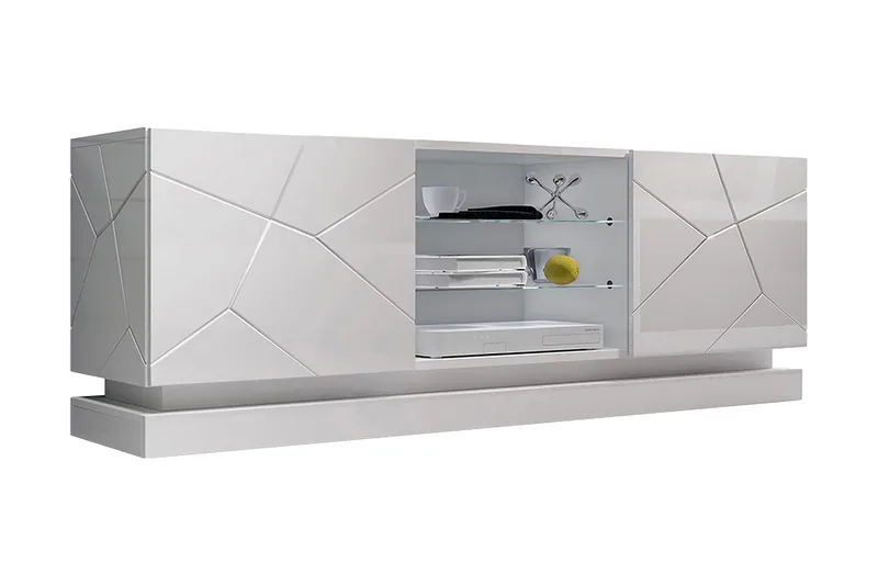 Qiu TV-Benk 40x160 cm - Hvit/Høyglans - Møbler - Mediamøbel & tv møbel - TV-benk & mediabenk