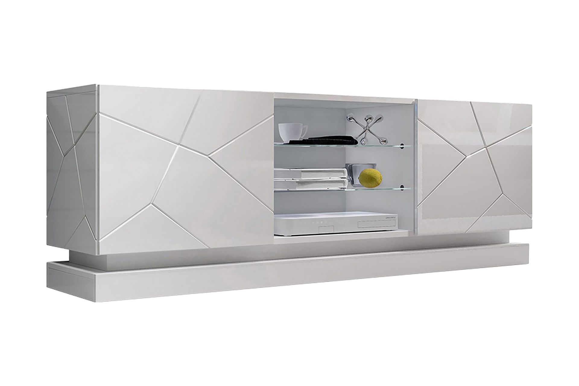 Qiu TV-Benk 40x160 cm - Hvit/Høyglans