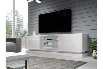 Qiu TV-Benk 40x200 cm - Hvit/Høyglans - Møbler - Mediamøbel & tv møbel - TV-benk & mediabenk