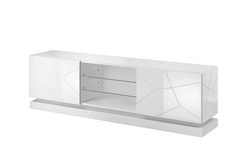Qiu TV-Benk 40x200 cm - Hvit/Høyglans - Møbler - Mediamøbel & tv møbel - TV-benk & mediabenk