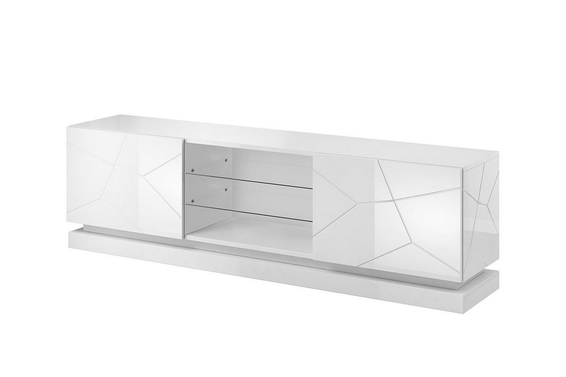 Qiu TV-Benk 40x200 cm - Hvit/Høyglans