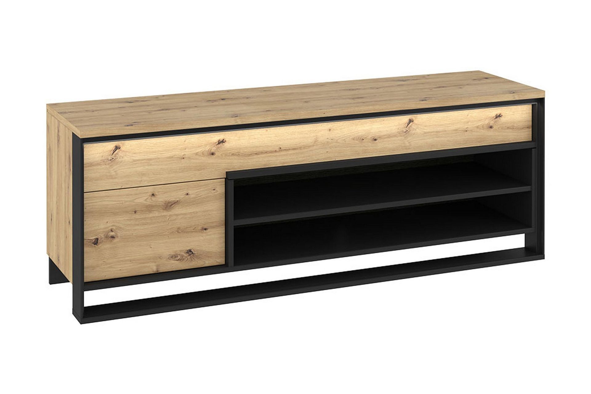 Quant 41x155 cm - Eik/Svart - Møbler - Mediamøbel & tv møbel - TV-benk & mediabenk