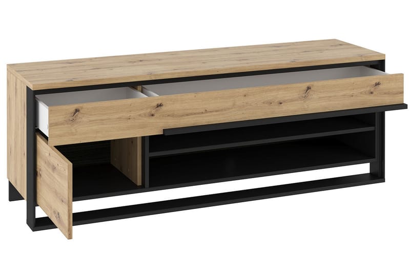 Quant 41x155 cm - Eik/Svart - Møbler - Mediamøbel & tv møbel - TV-benk & mediabenk