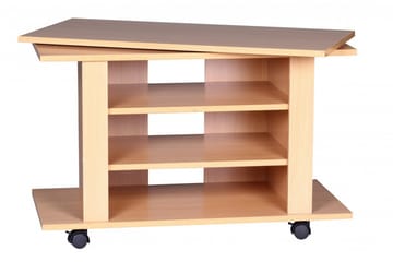 Reeti Gulvstående TV-benk 75 cm med Hjul og Oppbevaring i Lyst Tre - Beige - Møbler - Mediamøbel & tv møbel - TV-benk & mediabenk