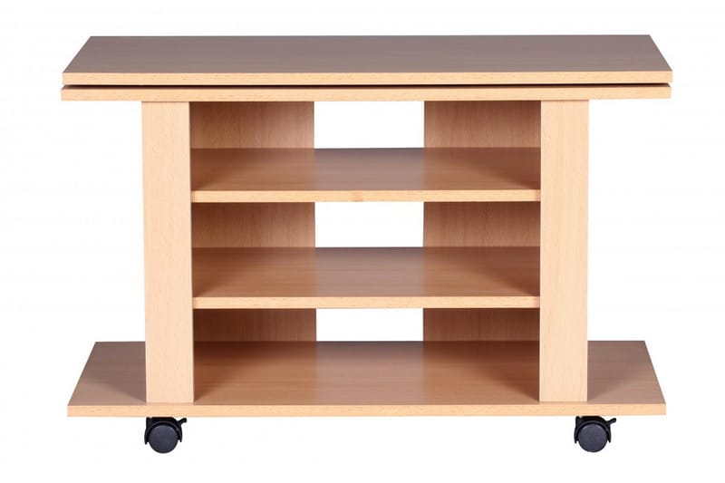 Reeti Gulvstående TV-benk 75 cm med Hjul og Oppbevaring i Lyst Tre - Beige - Møbler - Mediamøbel & tv møbel - TV-benk & mediabenk