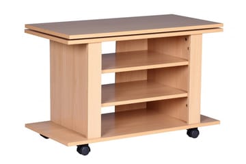 Reeti Gulvstående TV-benk 75 cm med Hjul og Oppbevaring i Lyst Tre - Beige - Møbler - Mediamøbel & tv møbel - TV-benk & mediabenk
