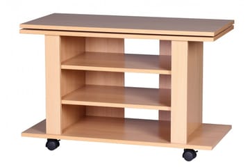 Reeti Gulvstående TV-benk 75 cm med Hjul og Oppbevaring i Lyst Tre - Beige - Møbler - Mediamøbel & tv møbel - TV-benk & mediabenk