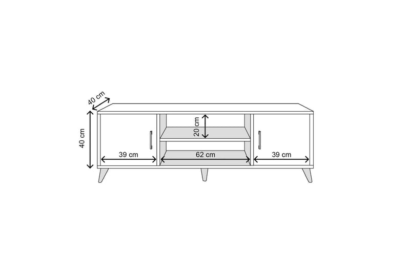 Rertierry Tv-benk 150 cm - Natur - TV-benk & mediabenk