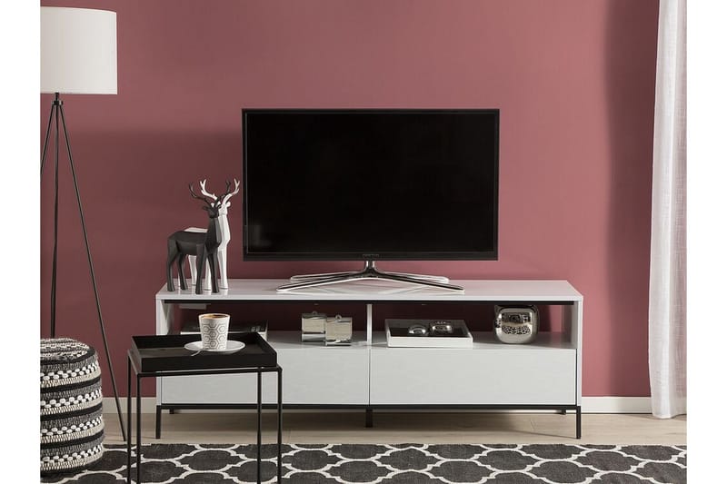 Revelle TV-Benk 150 cm med LED - Hvit - Møbler - Mediamøbel & tv møbel - TV-benk & mediabenk