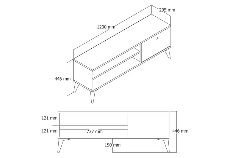 Reyne TV-benk 120 cm - Natur - Møbler - Mediamøbel & tv møbel - TV-benk & mediabenk