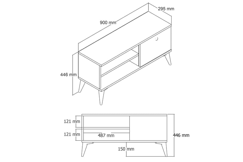 Reyne Tv-benk 90 cm - Valnøtt - Møbler - Mediamøbel & tv møbel - TV-benk & mediabenk