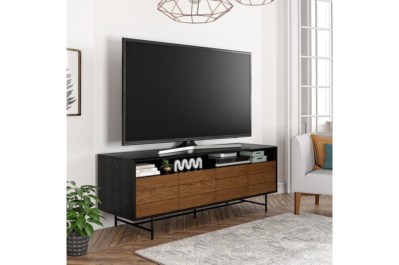 Reznor Tv-benk 157,5x49,5 cm Svart/Brun - Dorel Home - Møbler - Mediamøbel & tv møbel - TV-benk & mediabenk