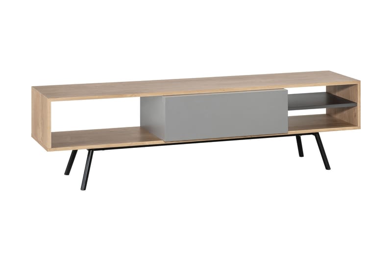 RIBBON TV-benk 160 cm med Oppbevaring Tre / Natur / Grå / Sv - VOX - Møbler - Mediamøbel & tv møbel - TV-benk & mediabenk