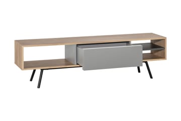 RIBBON TV-benk 160 cm med Oppbevaring Tre / Natur / Grå / Sv - VOX - Møbler - Mediamøbel & tv møbel - TV-benk & mediabenk