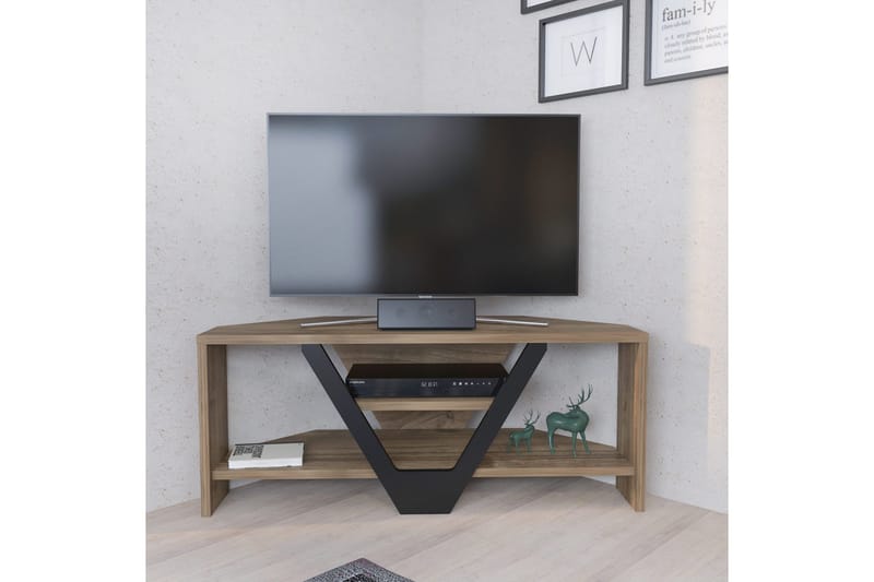 Rinorea Gulvstående TV-benk 90 cm med Oppbevaring i Mørkt Tre - Brun - Møbler - Mediamøbel & tv møbel - TV-benk & mediabenk