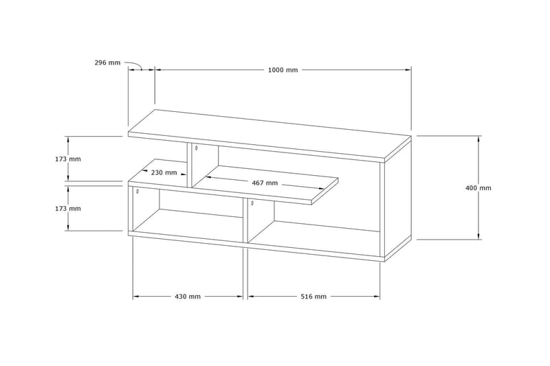 Rinorea Tv-benk 100x40 cm - Blå - Møbler - Mediamøbel & tv møbel - TV-benk & mediabenk