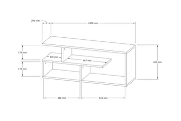 Rinorea Tv-benk 100x40 cm - Hvit - Møbler - Mediamøbel & tv møbel - TV-benk & mediabenk