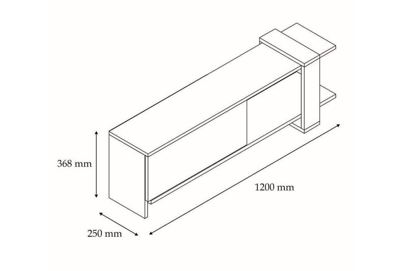 Rinorea Tv-benk 120x36,8 cm - Antrasitt - TV-benk & mediabenk