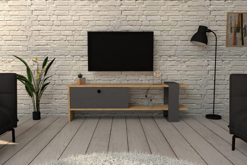 Rinorea Tv-benk 120x36,8 cm - Antrasitt - TV-benk & mediabenk