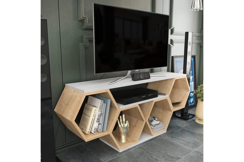 Rinorea Tv-benk 140x55,5 cm - Hvit - Møbler - Mediamøbel & tv møbel - TV-benk & mediabenk