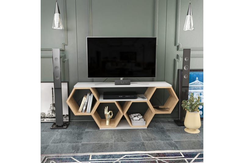 Rinorea Tv-benk 140x55,5 cm - Hvit - Møbler - Mediamøbel & tv møbel - TV-benk & mediabenk