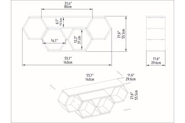 Rinorea Tv-benk 140x55,5 cm - Hvit - Møbler - Mediamøbel & tv møbel - TV-benk & mediabenk