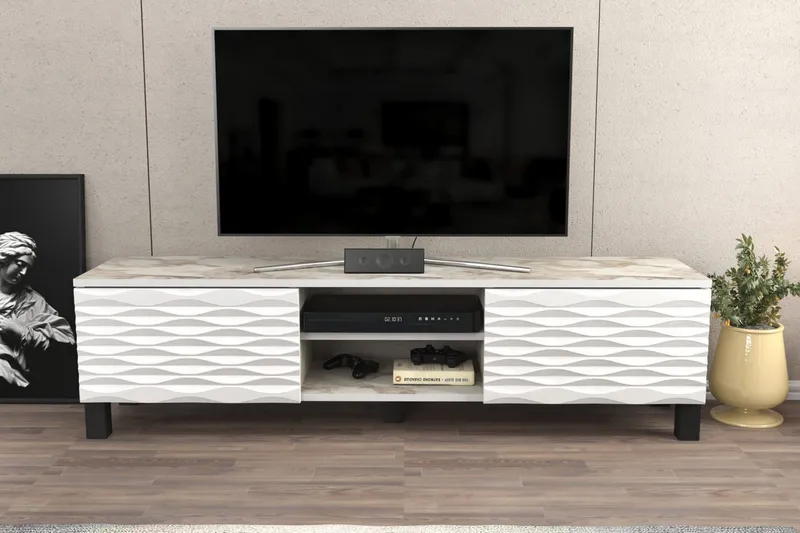 Rinorea Tv-benk 150x40,3 cm - Hvit - Møbler - Mediamøbel & tv møbel - TV-benk & mediabenk