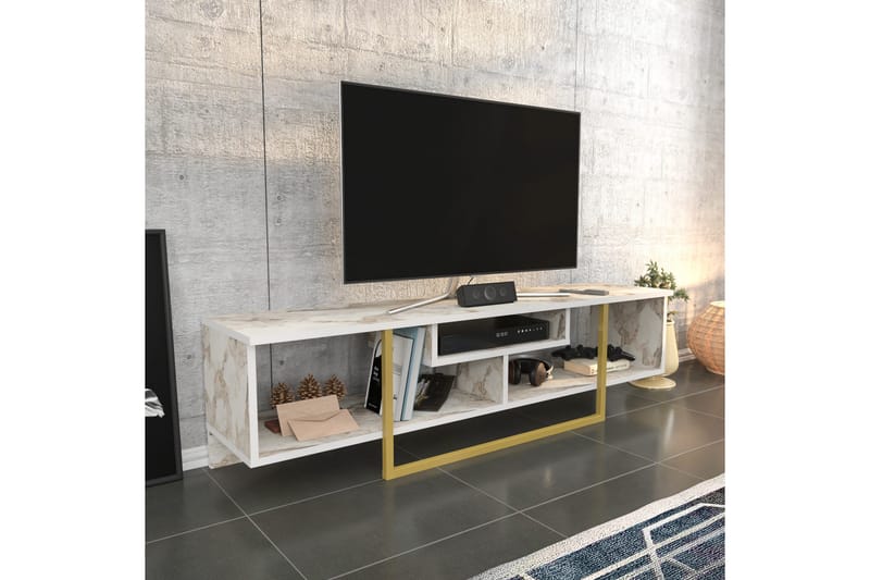 Rinorea Tv-benk 150x40 cm - Guld - TV-benk & mediabenk