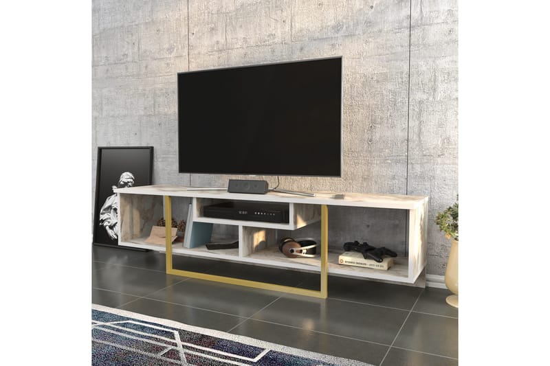 Rinorea Tv-benk 150x40 cm - Guld - Møbler - Mediamøbel & tv møbel - TV-benk & mediabenk