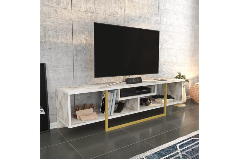Rinorea Tv-benk 150x40 cm - Guld - Møbler - Mediamøbel & tv møbel - TV-benk & mediabenk