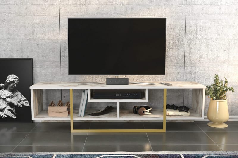Rinorea Tv-benk 150x40 cm - Guld - Møbler - Mediamøbel & tv møbel - TV-benk & mediabenk