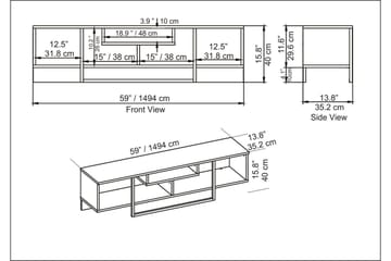 Rinorea Tv-benk 150x40 cm - Hvit - Møbler - Mediamøbel & tv møbel - TV-benk & mediabenk