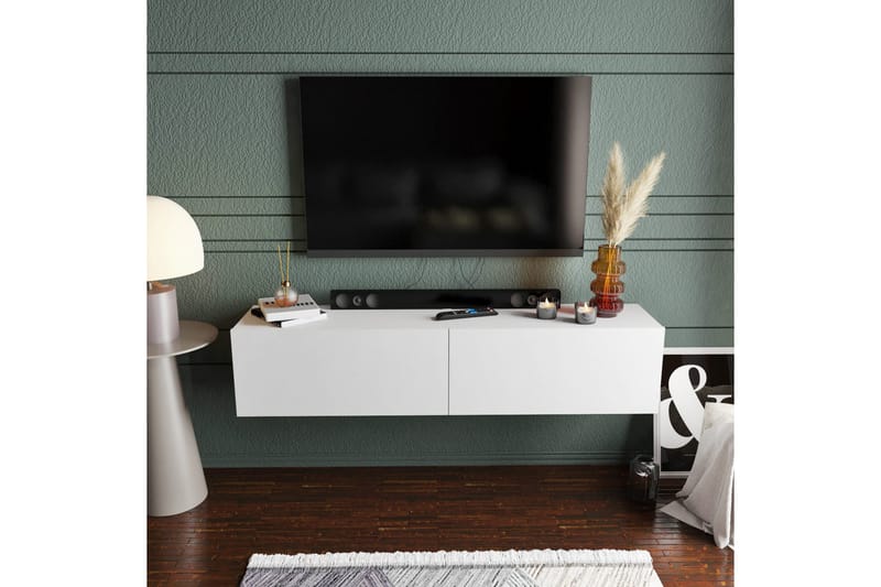 Rinorea Tv-benk 159,7x34,1 cm - Hvit - Møbler - Mediamøbel & tv møbel - TV-benk & mediabenk