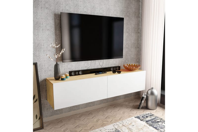 Rinorea Tv-benk 159,7x34,1 cm - Hvit - TV-benk & mediabenk