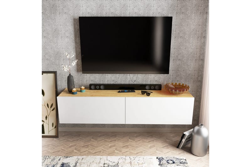 Rinorea Tv-benk 159,7x34,1 cm - Hvit - TV-benk & mediabenk