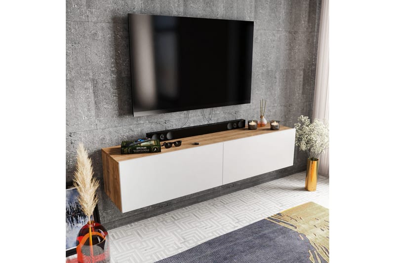 Rinorea Tv-benk 159,7x34,1 cm - Hvit - TV-benk & mediabenk