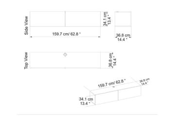 Rinorea Tv-benk 159,7x34,1 cm - Hvit - Møbler - Mediamøbel & tv møbel - TV-benk & mediabenk