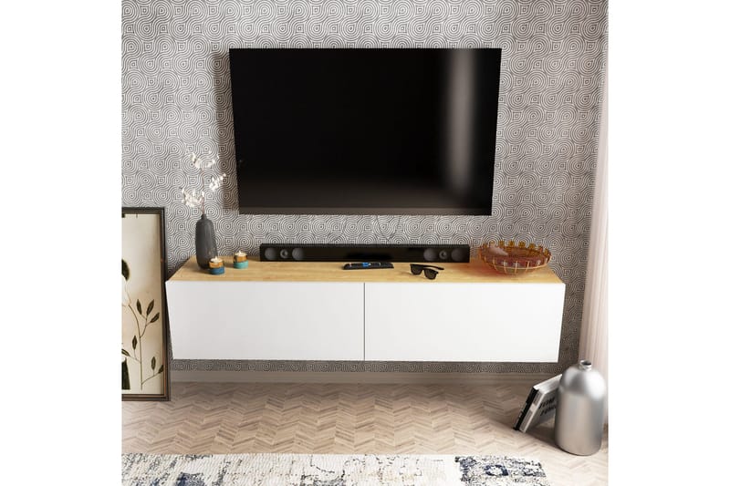 Rinorea Tv-benk 159,7x34,1 cm - Hvit - Møbler - Mediamøbel & tv møbel - TV-benk & mediabenk