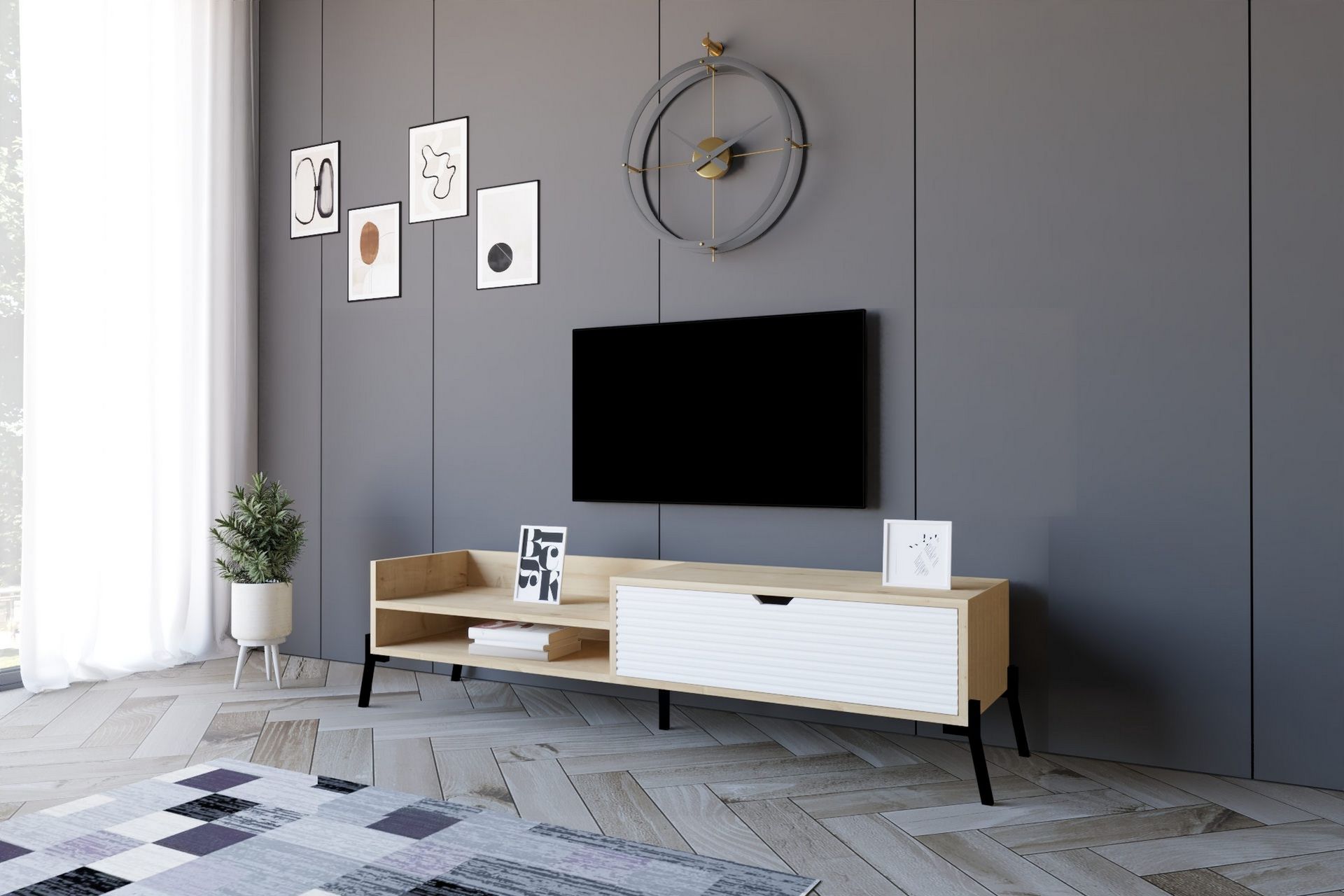 Rinorea Tv-benk 160x36 cm - Blå - Møbler - Mediamøbel & tv møbel - TV-benk & mediabenk