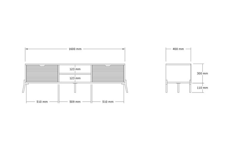 Rinorea Tv-benk 160x41 cm - Blå - Møbler - Mediamøbel & tv møbel - TV-benk & mediabenk