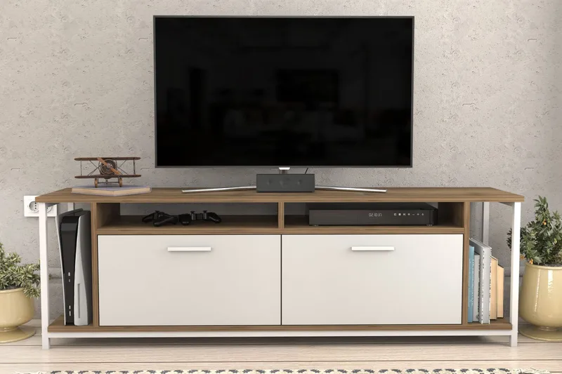 Rinorea Tv-benk 160x50,8 cm - Hvit - Møbler - Mediamøbel & tv møbel - TV-benk & mediabenk
