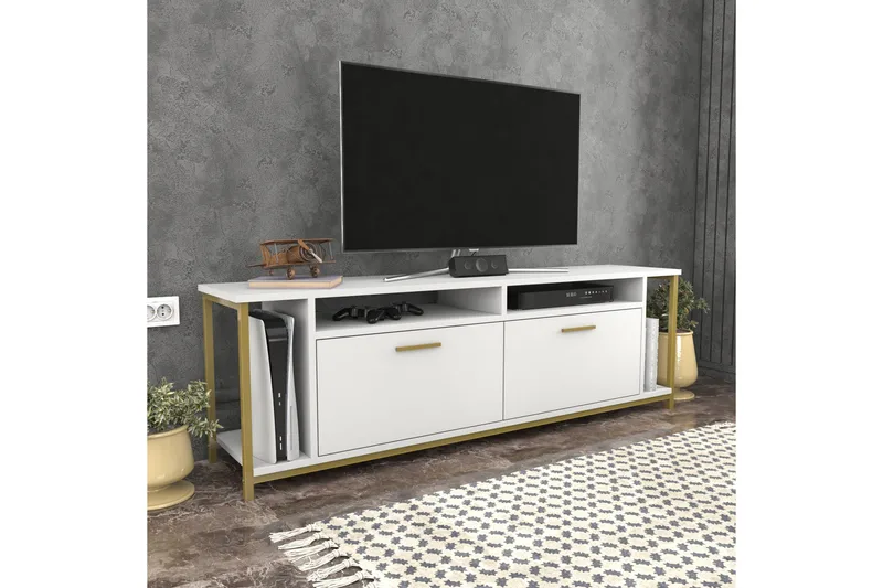 Rinorea Tv-benk 160x50,8 cm - Hvit - Møbler - Mediamøbel & tv møbel - TV-benk & mediabenk