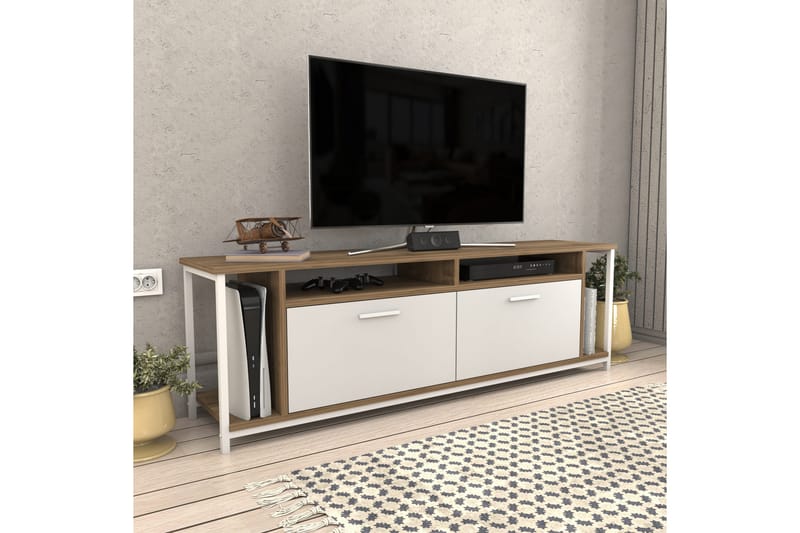 Rinorea Tv-benk 160x50,8 cm - Hvit - TV-benk & mediabenk