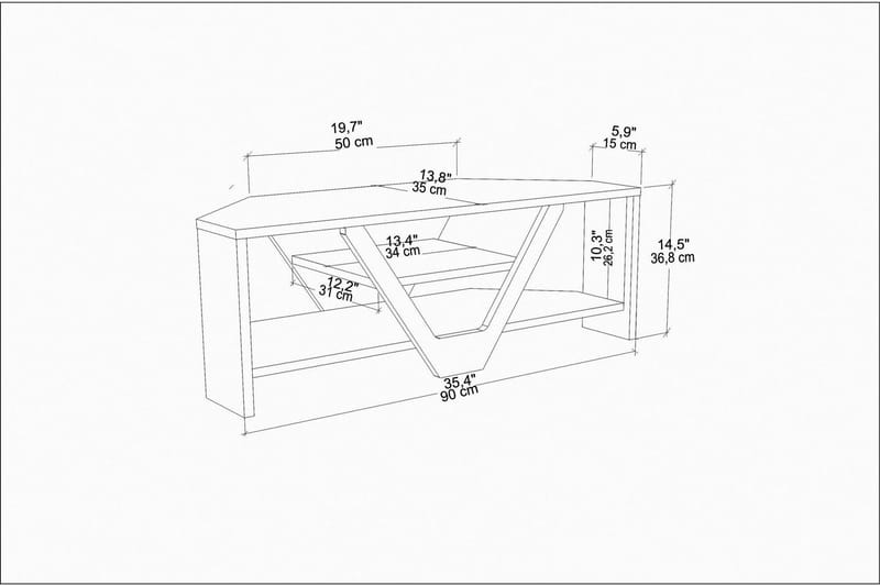 Rinorea Tv-benk 90x36,8 cm - Brun - TV-benk & mediabenk