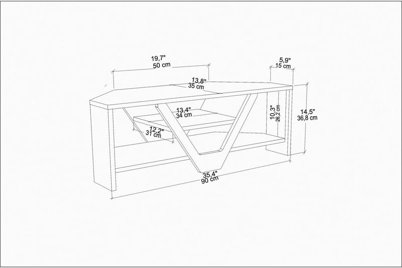 Rinorea Tv-benk 90x36,8 cm - Brun - Møbler - Mediamøbel & tv møbel - TV-benk & mediabenk