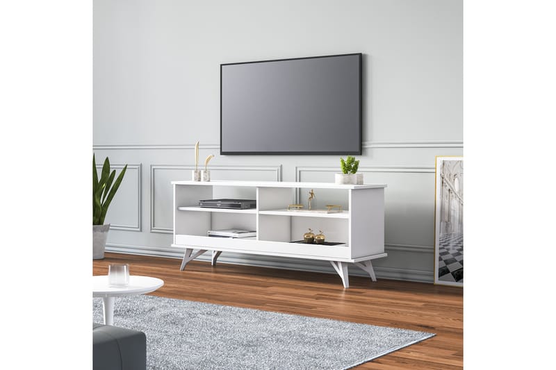 Risind Tv-benk 140 cm - Hvit - TV-benk & mediabenk