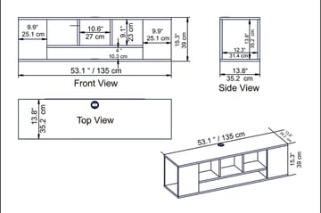 Risnabben TV-benk 135 cm - Brun - Møbler - Mediamøbel & tv møbel - TV-benk & mediabenk