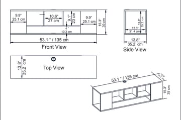 Risnabben TV-benk 135 cm - Brun - Møbler - Mediamøbel & tv møbel - TV-benk & mediabenk