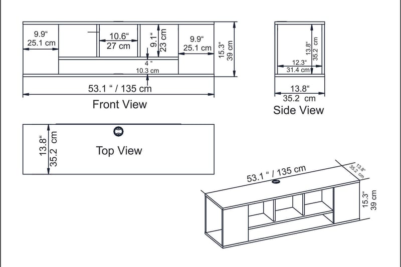 Risnabben TV-benk 135 cm - Brun - Møbler - Mediamøbel & tv møbel - TV-benk & mediabenk