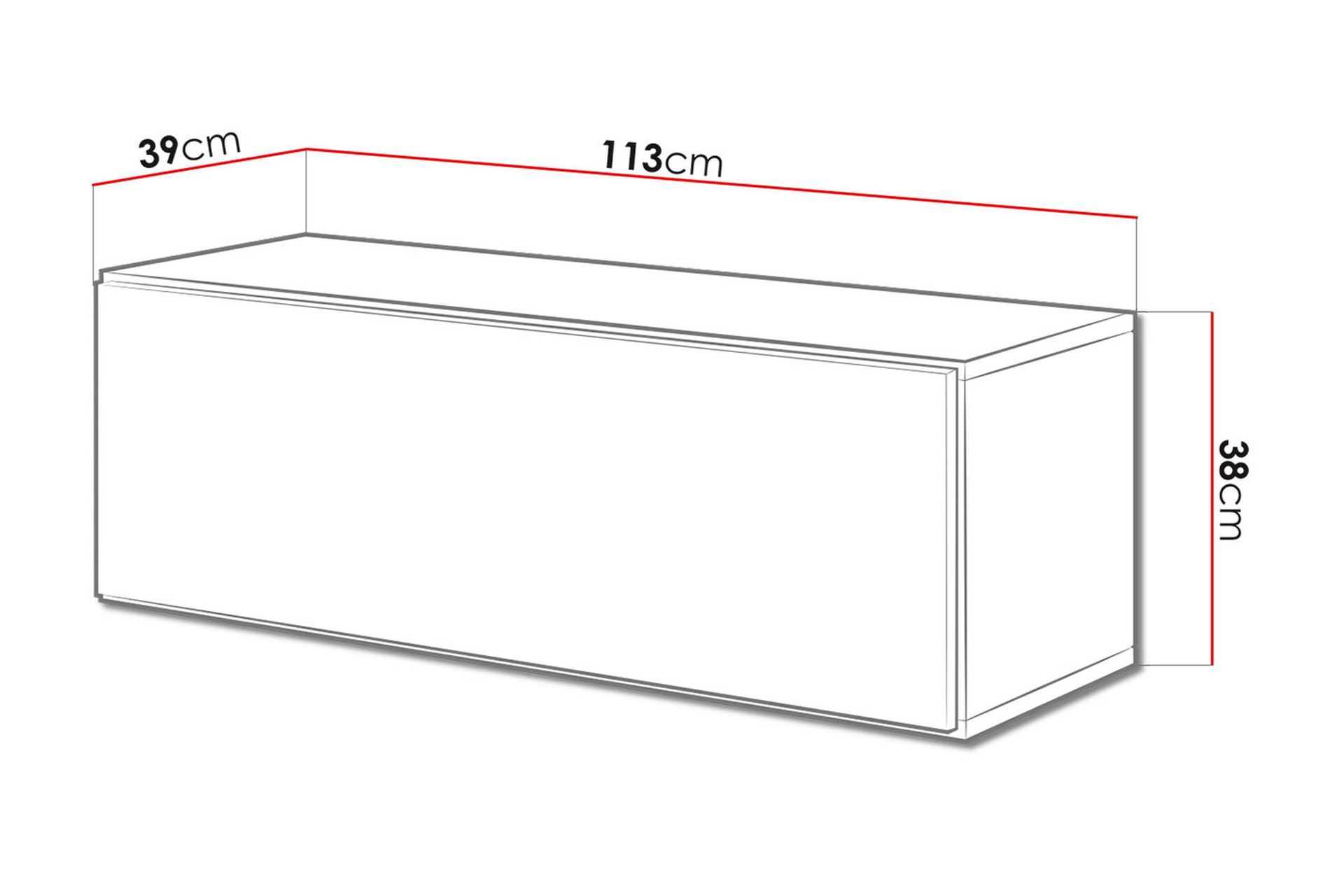 Roco TV-benk 112,5x39x37,5 cm - Svart - Møbler - Mediamøbel & tv møbel - TV-benk & mediabenk